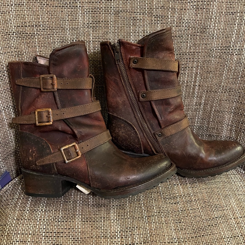 Free bird distressed leather booties